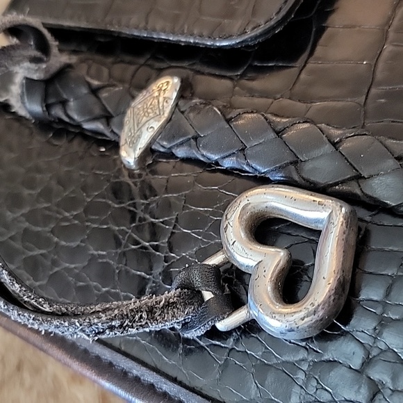 Brighton Brown Croc Leather Shoulder Bag - Picture 14 of 15